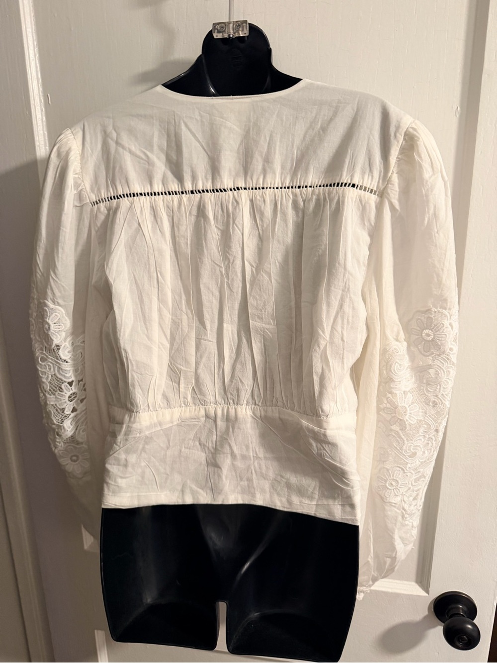 FARM Rio White Embroidered V-Neck Peasant Blouse - Picture 9 of 12